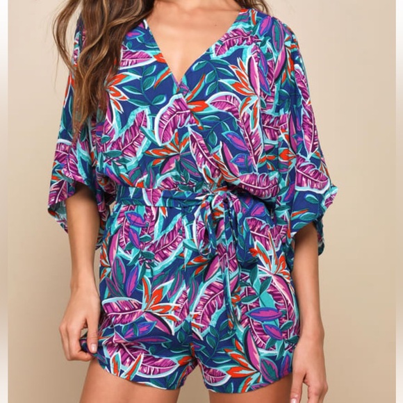 Lulus Hypnotized Purple Print Romper - Size M - Picture 3 of 5